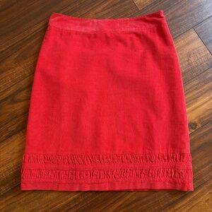 Boden Cord Fancy Hem Skirt 2 R Coral Red/Pink